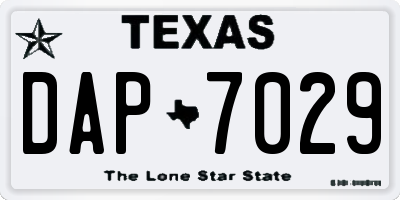 TX license plate DAP7029