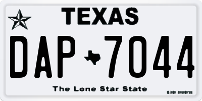 TX license plate DAP7044