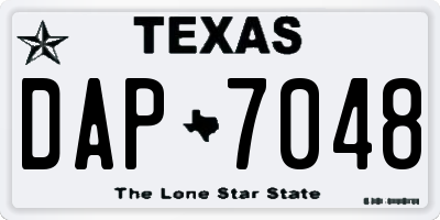 TX license plate DAP7048