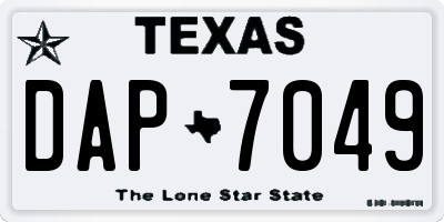 TX license plate DAP7049