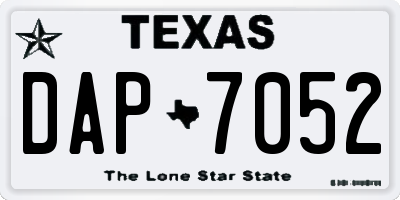 TX license plate DAP7052