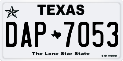 TX license plate DAP7053