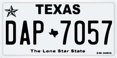 TX license plate DAP7057