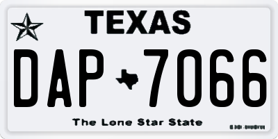 TX license plate DAP7066