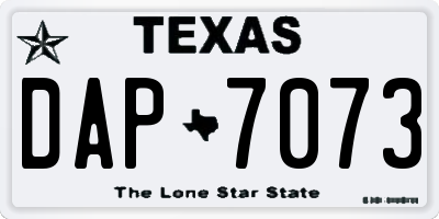 TX license plate DAP7073