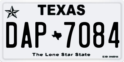 TX license plate DAP7084
