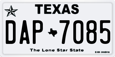 TX license plate DAP7085