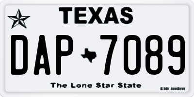 TX license plate DAP7089