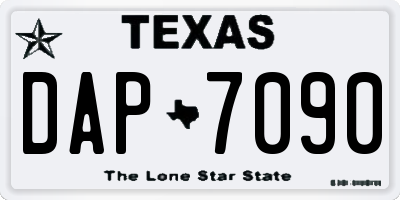 TX license plate DAP7090