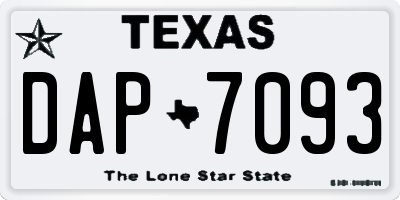TX license plate DAP7093