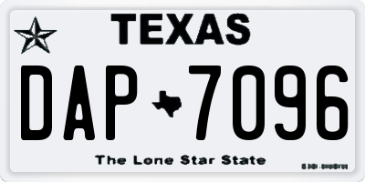 TX license plate DAP7096