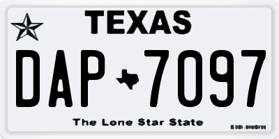 TX license plate DAP7097