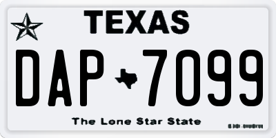 TX license plate DAP7099
