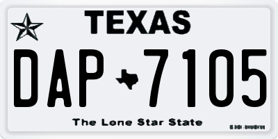 TX license plate DAP7105