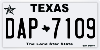 TX license plate DAP7109