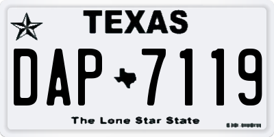 TX license plate DAP7119