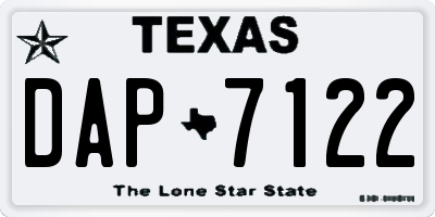 TX license plate DAP7122