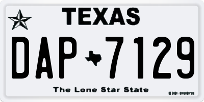 TX license plate DAP7129
