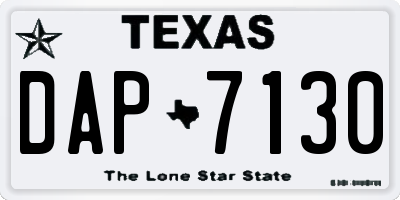 TX license plate DAP7130