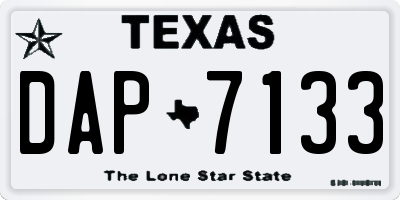 TX license plate DAP7133