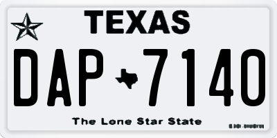 TX license plate DAP7140