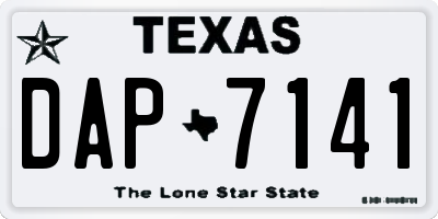 TX license plate DAP7141