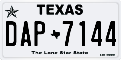 TX license plate DAP7144