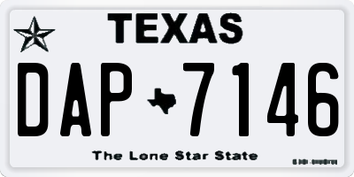 TX license plate DAP7146