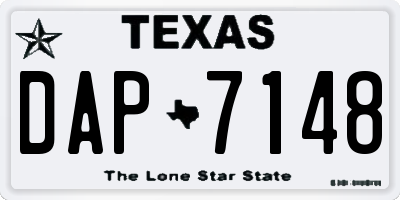 TX license plate DAP7148