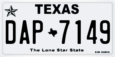 TX license plate DAP7149