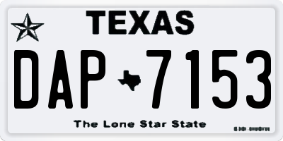 TX license plate DAP7153