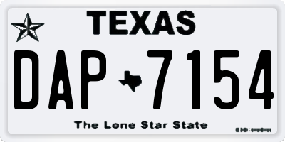TX license plate DAP7154