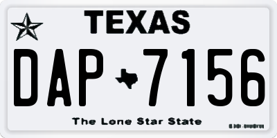 TX license plate DAP7156