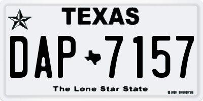 TX license plate DAP7157