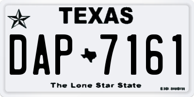 TX license plate DAP7161