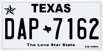 TX license plate DAP7162