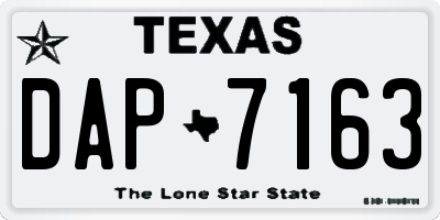 TX license plate DAP7163