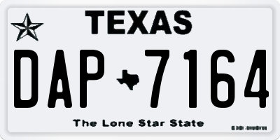 TX license plate DAP7164
