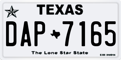 TX license plate DAP7165
