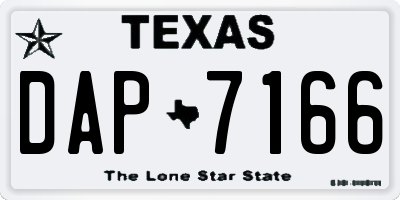 TX license plate DAP7166