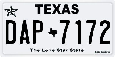 TX license plate DAP7172