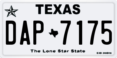 TX license plate DAP7175