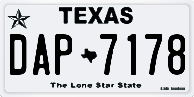 TX license plate DAP7178