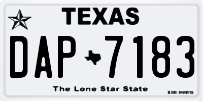 TX license plate DAP7183