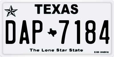 TX license plate DAP7184