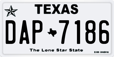 TX license plate DAP7186