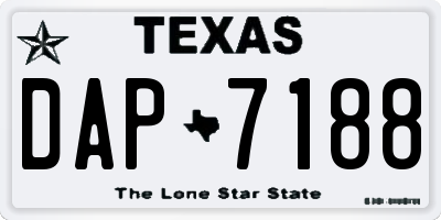 TX license plate DAP7188