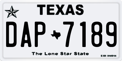 TX license plate DAP7189