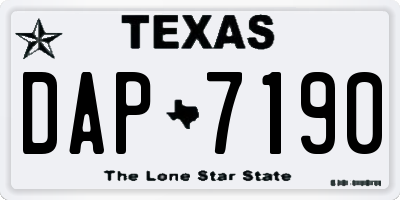 TX license plate DAP7190