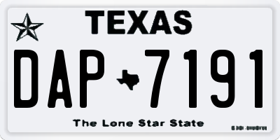 TX license plate DAP7191